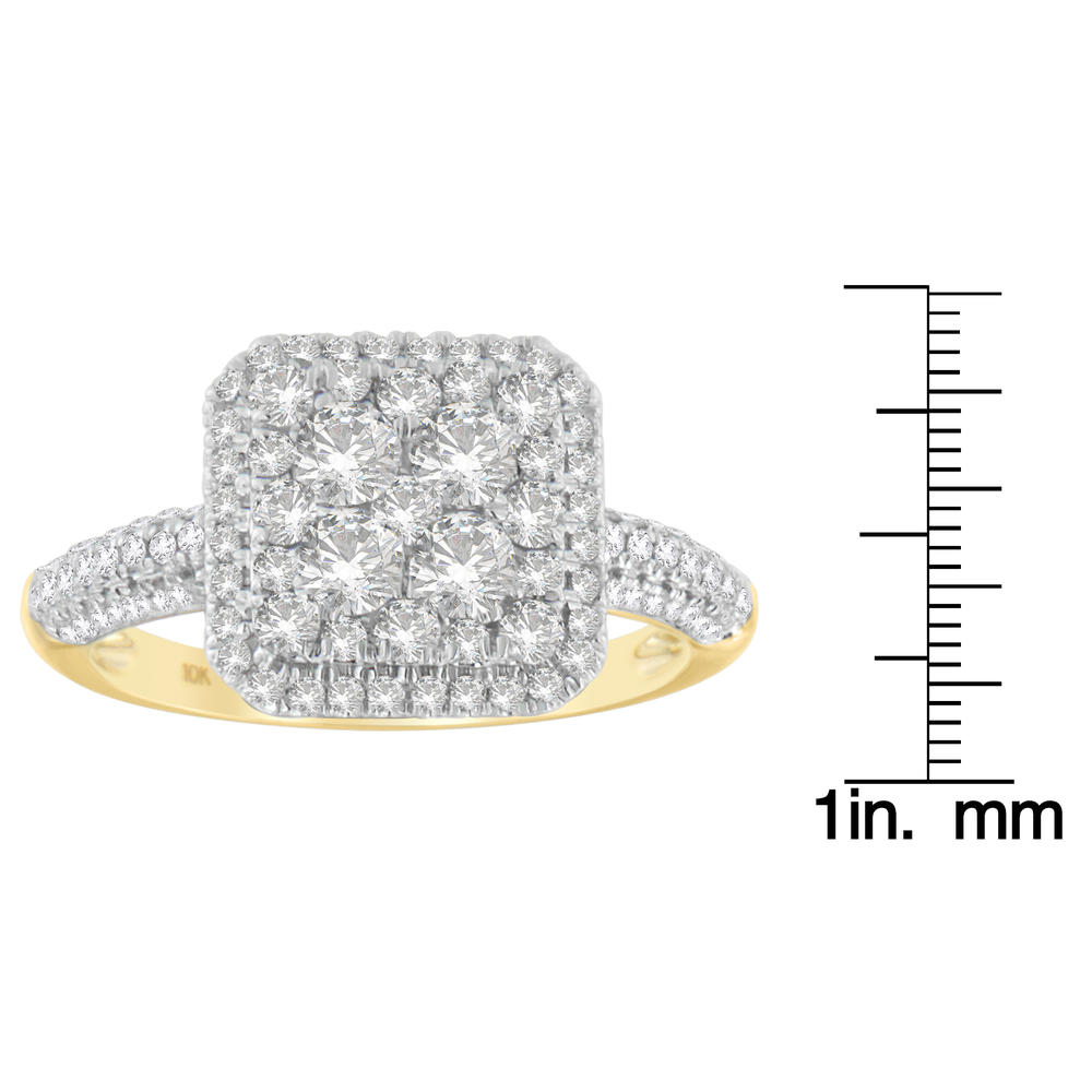 10K Yellow Gold 1 CTTW Round Cut Diamond Ring(H-I,I1-I2)