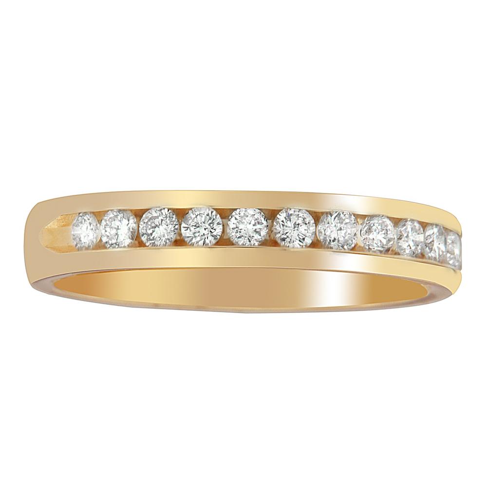 18k Yellow Gold 1/2ct TDW Round-cut Diamond Channel Band (H-I, SI1-SI2)