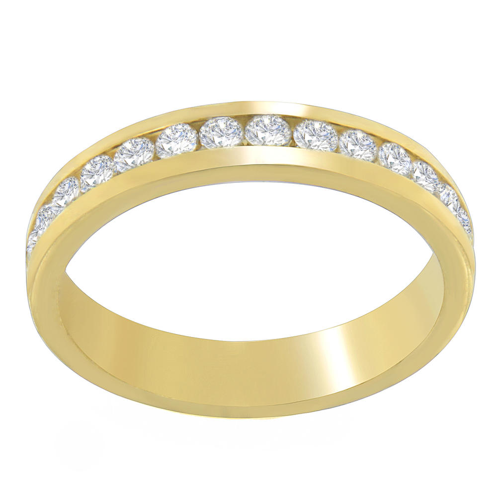 18k Yellow Gold 1/2ct TDW Round-cut Diamond Channel Band (H-I, SI1-SI2)