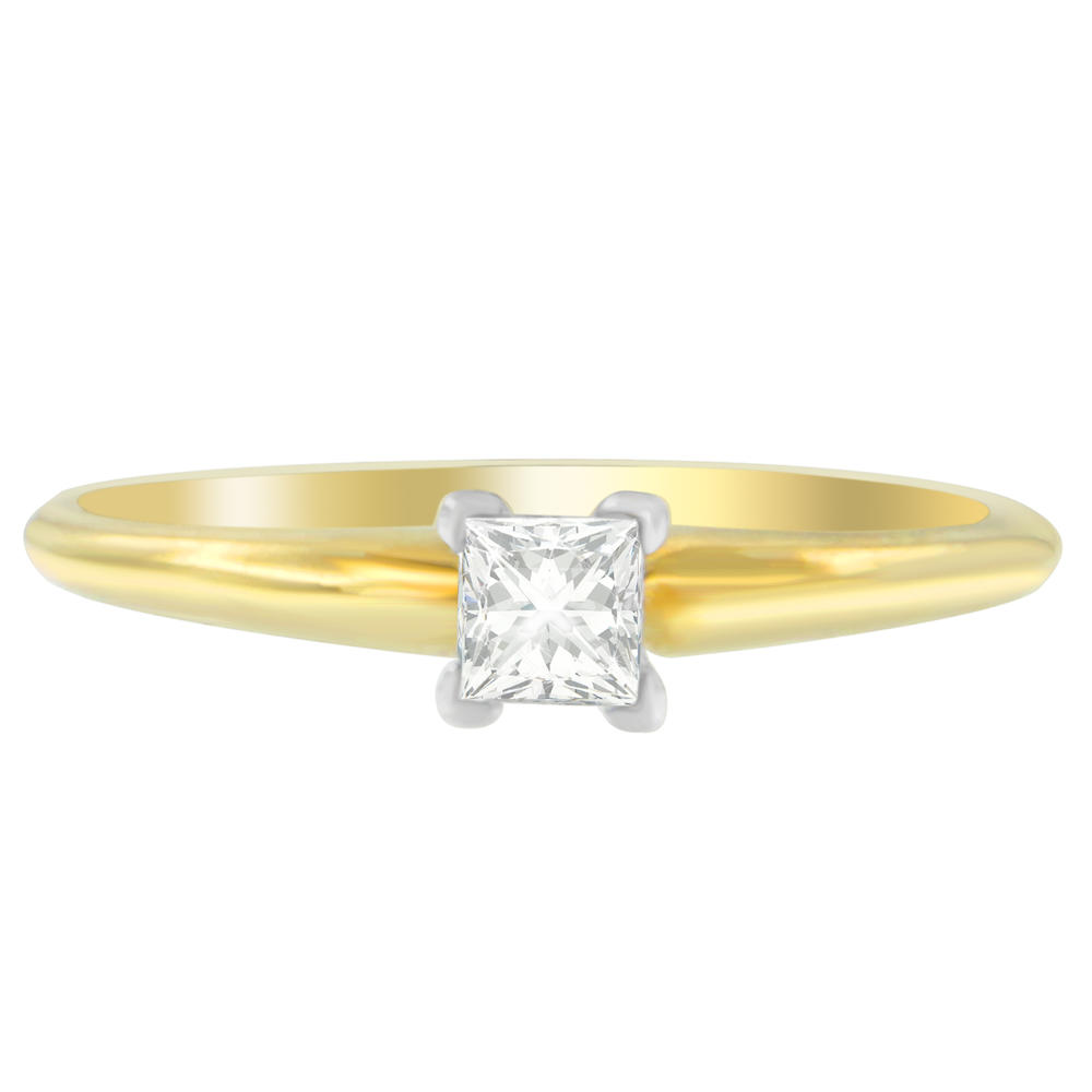 14K Yellow Gold 1/4 ct. TDW Princess Cut Diamond Ring (H-I,I1-I2)