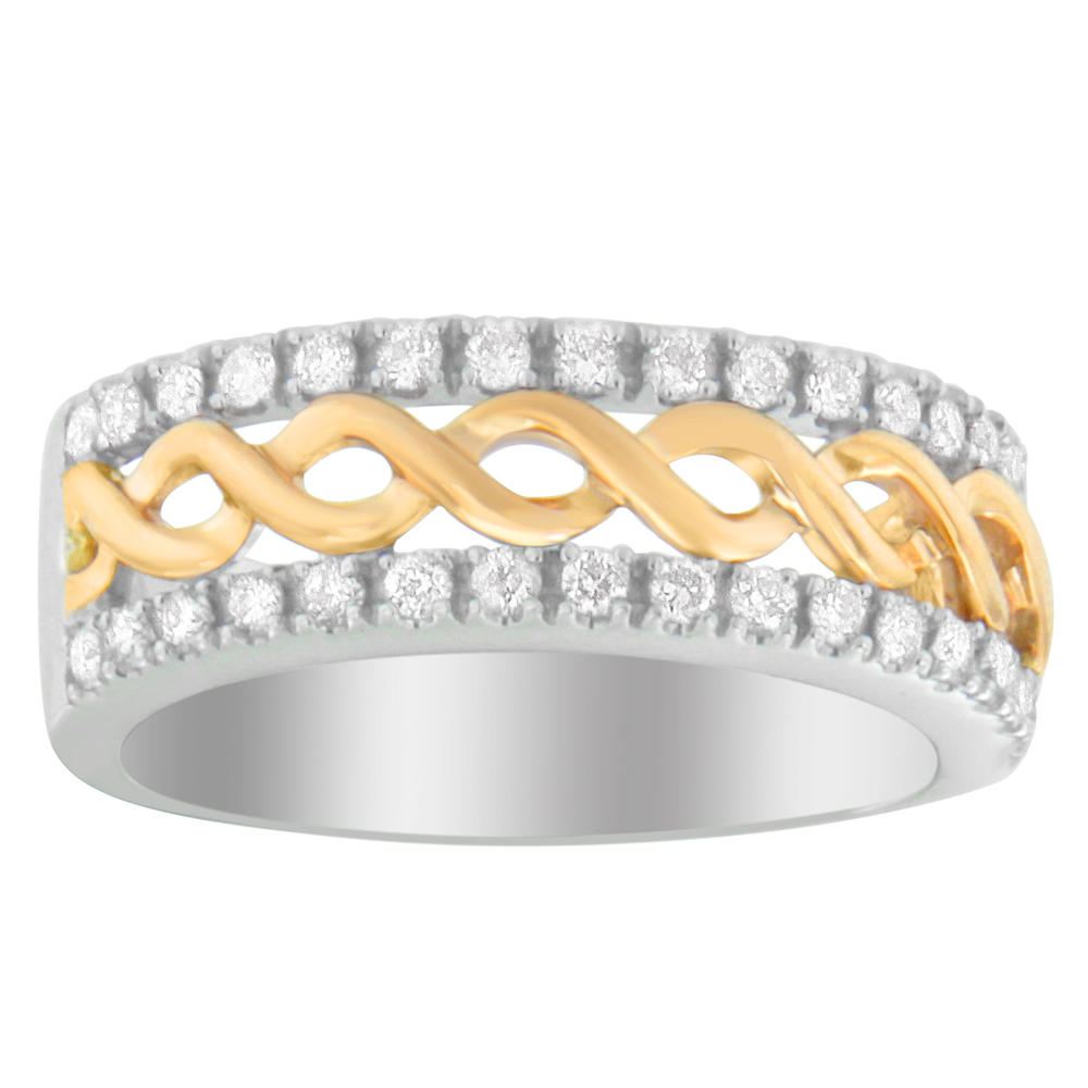 10K Two-Toned Gold 0.33 CTTW Round Cut Diamond Ring (I-J,I1-I2)
