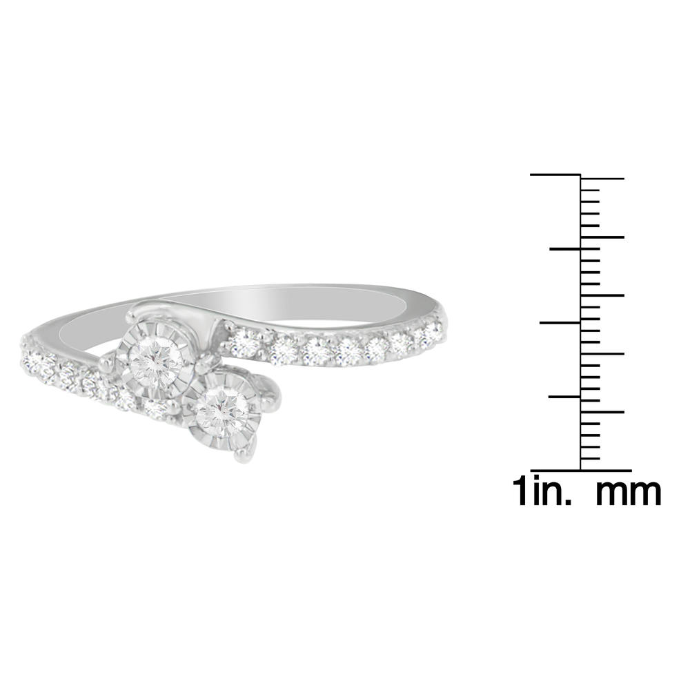 10K White Gold 1/2ct. TDW Two-Stone Diamond Ring (H-I,I1-I2)