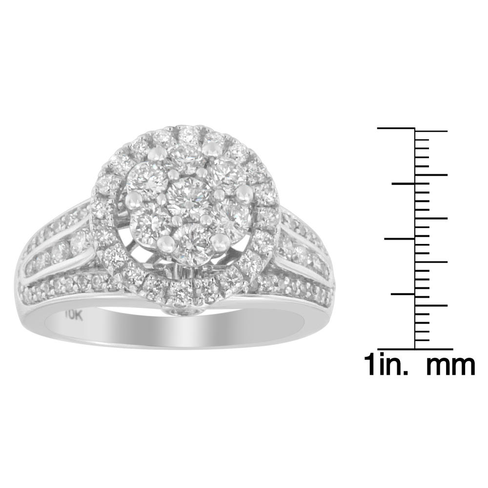 10K White Gold 1.5 CTTW Round Cut Diamond Ring (H-I,I1-I2)