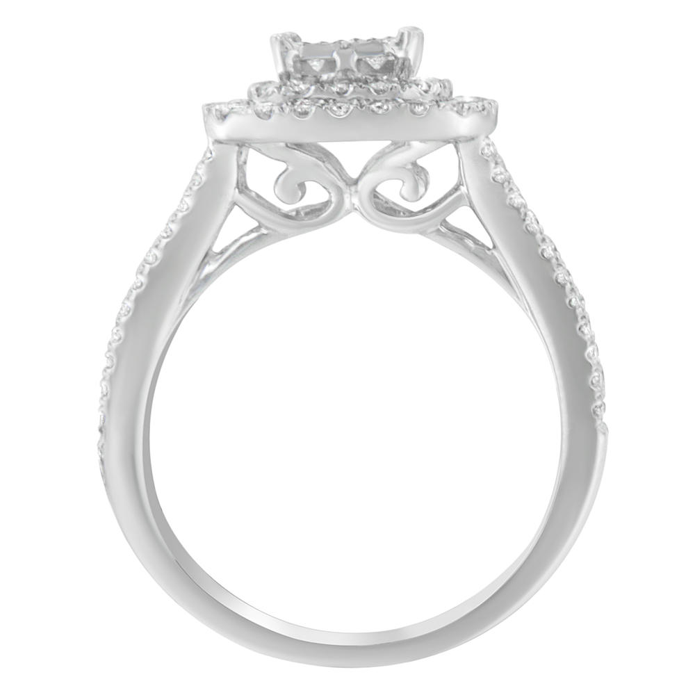 10k White Gold 0.70ct TDW Round and Princess Diamond Composite Ring (H-I,SI2-I1)