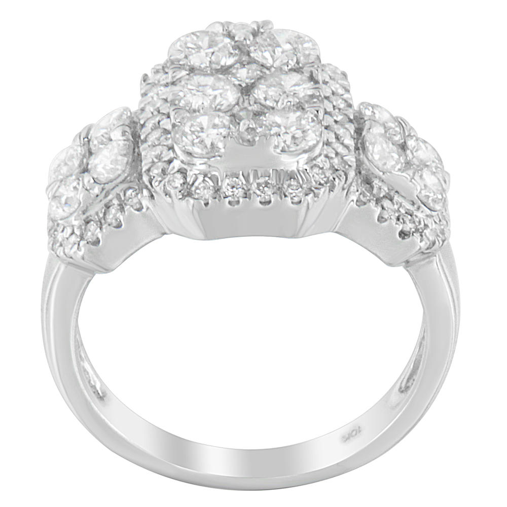 14k White Gold 2.25ct TDW Round Cut Diamond Emerald Ring (H-I,SI1-SI2)
