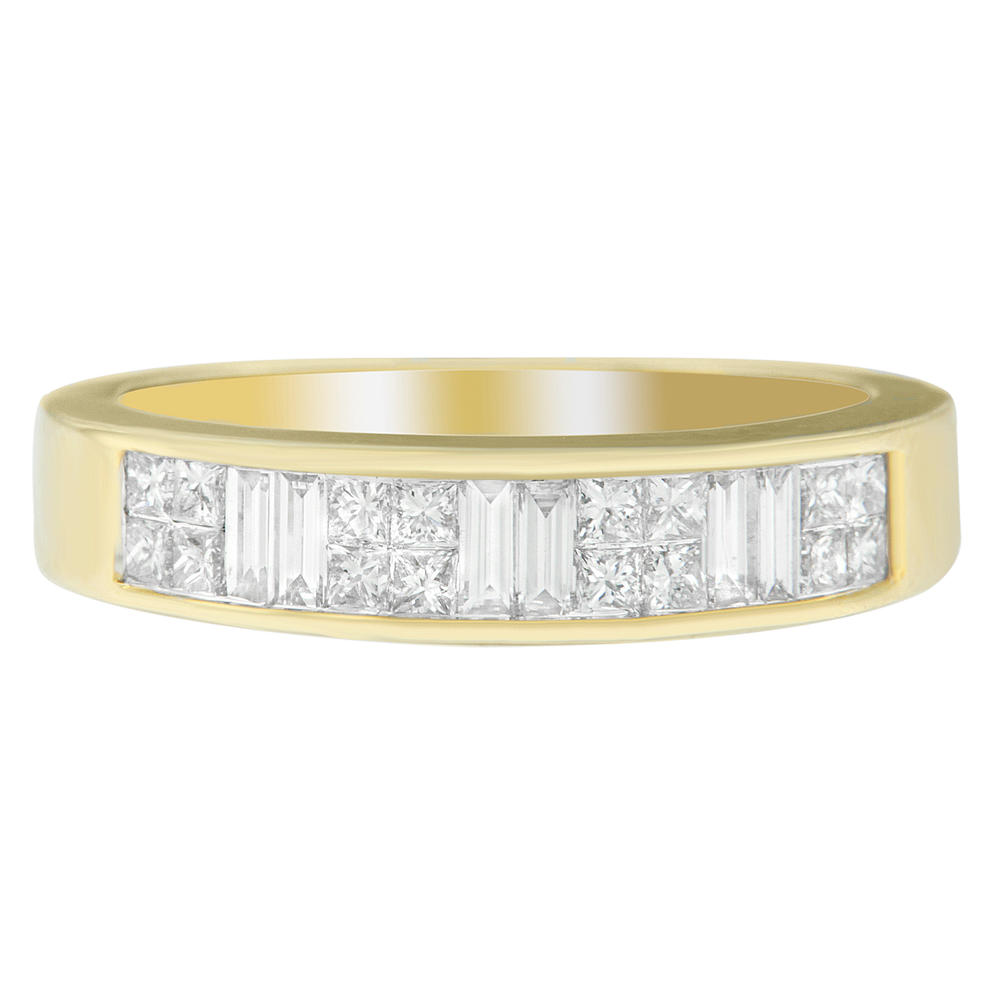 14K Yellow Gold 1 CTTW Princess and Baguette-cut Diamond Ring (G-H, SI1-SI2)