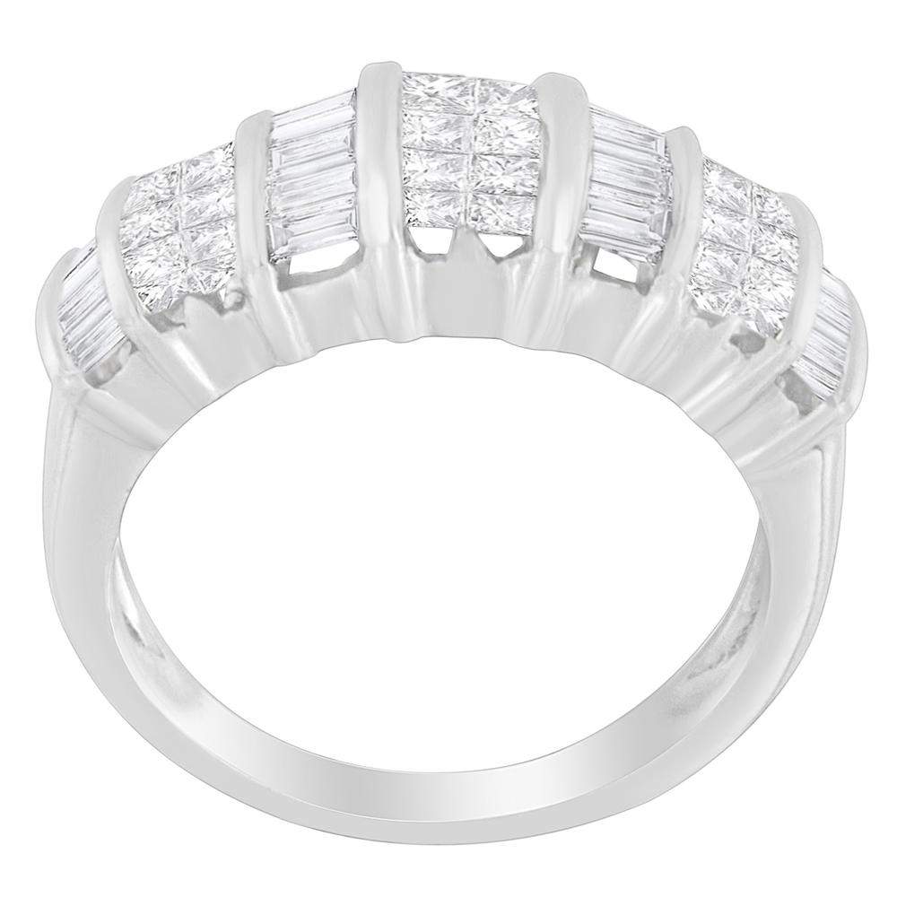 14K White Gold 1 CTTW Baguette and Princess-cut Diamond Ring (G-H, SI2-I1)