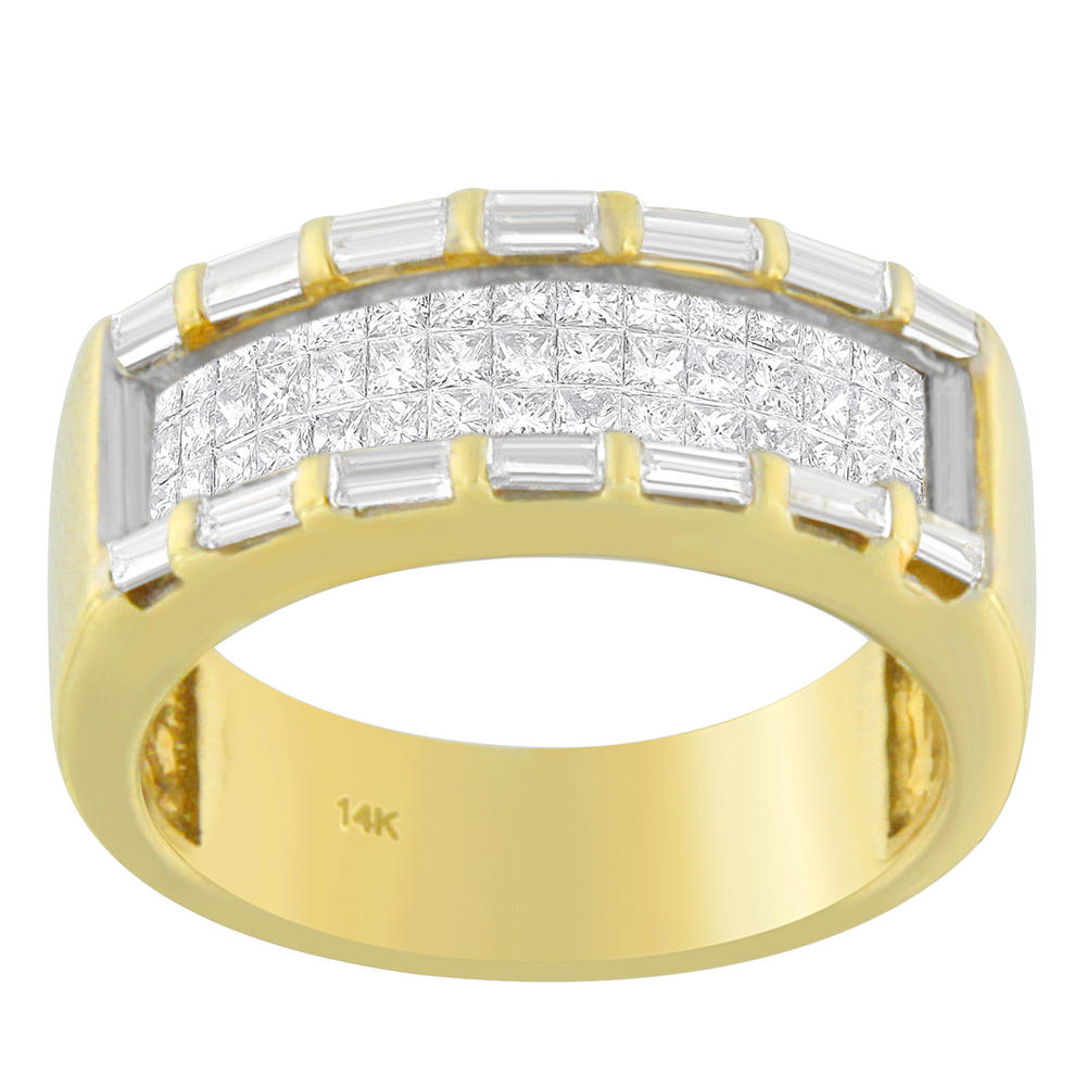 14K Yellow Gold 1 CTTW Princess and Baguette-cut Diamond Ring (H-I, I1-I2)
