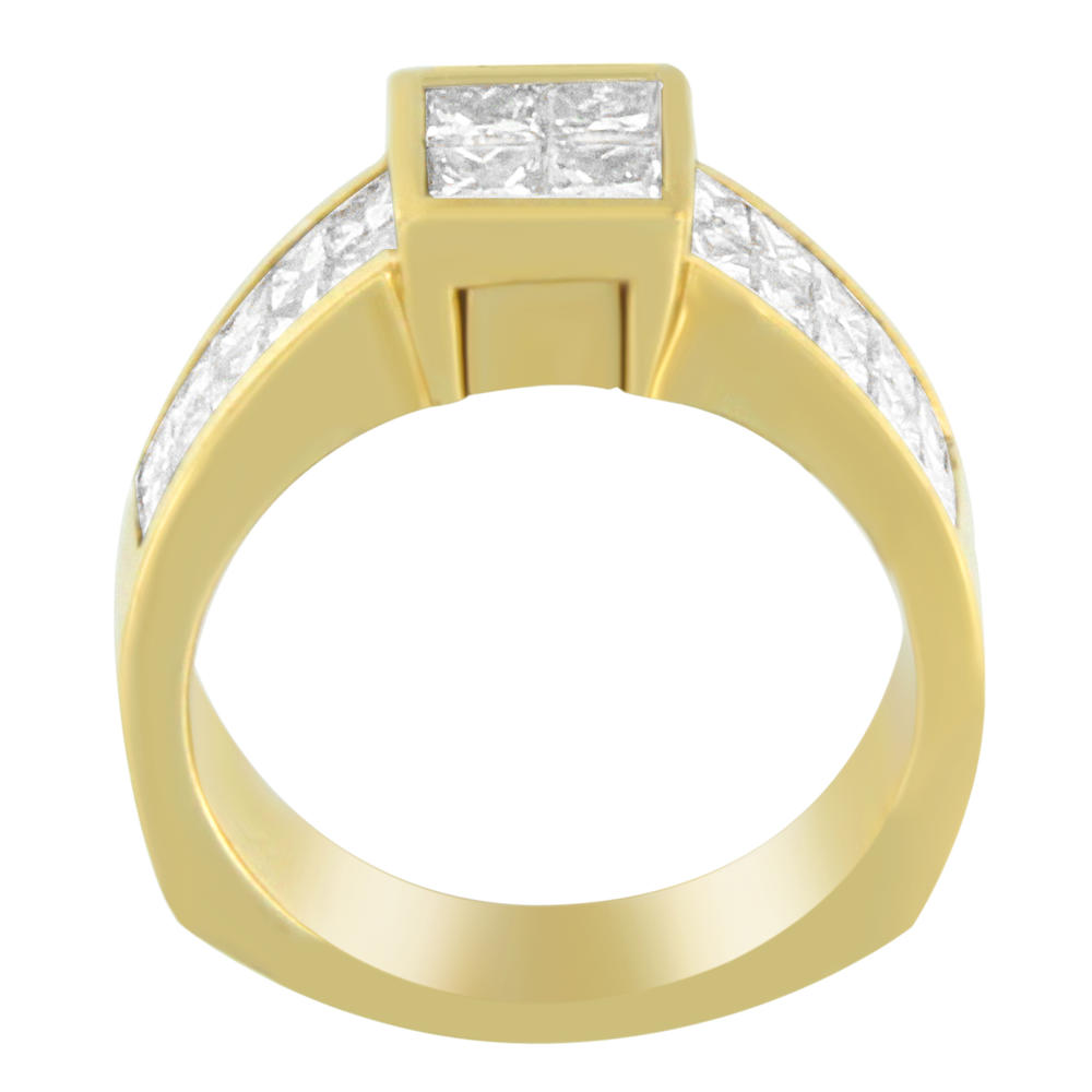 14k Yellow Gold 1 3/4 ct TDW Princess Diamond Cluster Ring (G-H, VS2-SI1)