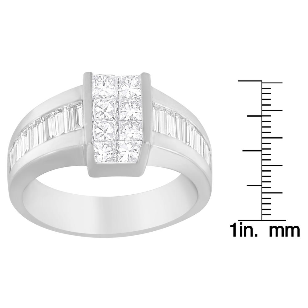 14K White Gold 2 3/4 ct. TDW Princess and Baguette-cut Diamond Ring (G-H, SI1-SI2)