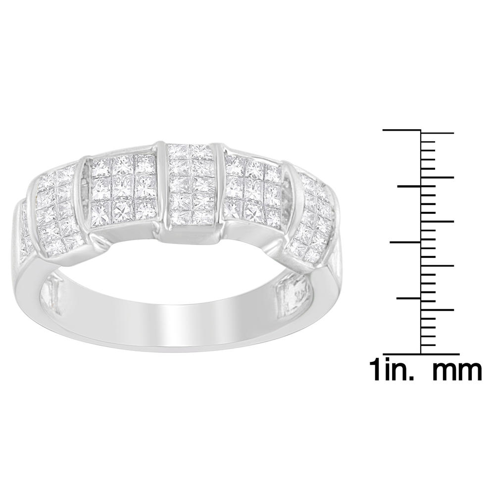 14K White Gold 1 ct. TDW Princess-Cut Diamond Ring(H-I,SI1-SI2)