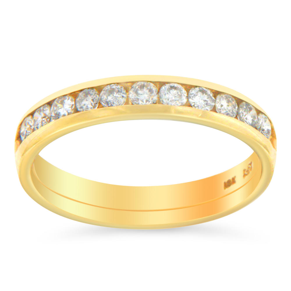 18k Yellow Gold 1/2ct TDW Round Cut Diamond Fashion Ring (H-I,SI2-I1)