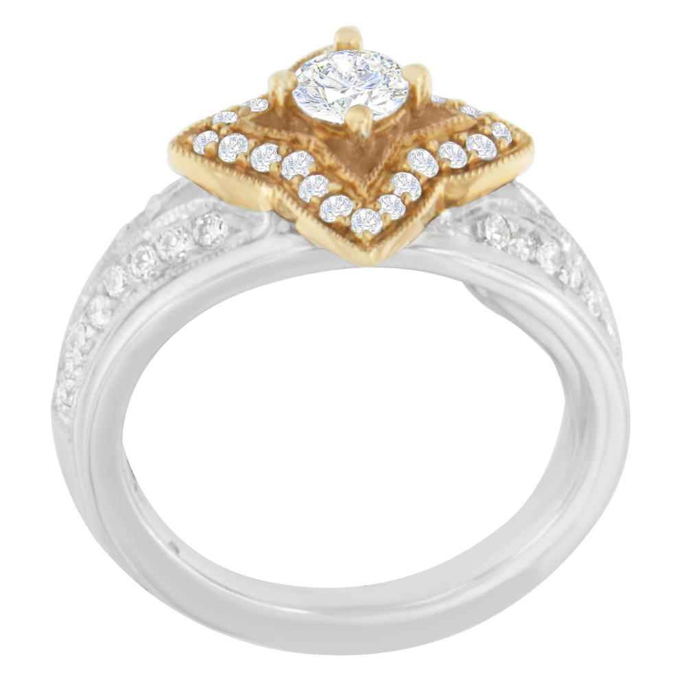 18K Two-Toned Gold 1 ct. TDW Round-Cut Diamond Ring (H-I,SI1-SI2)