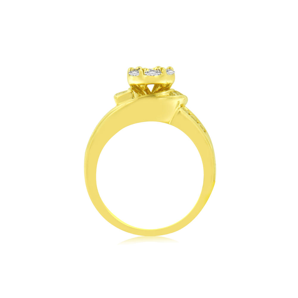 14k Yellow Gold 1ct TDW Round Cut Diamond Fashion Ring (H-I,SI2-I1)