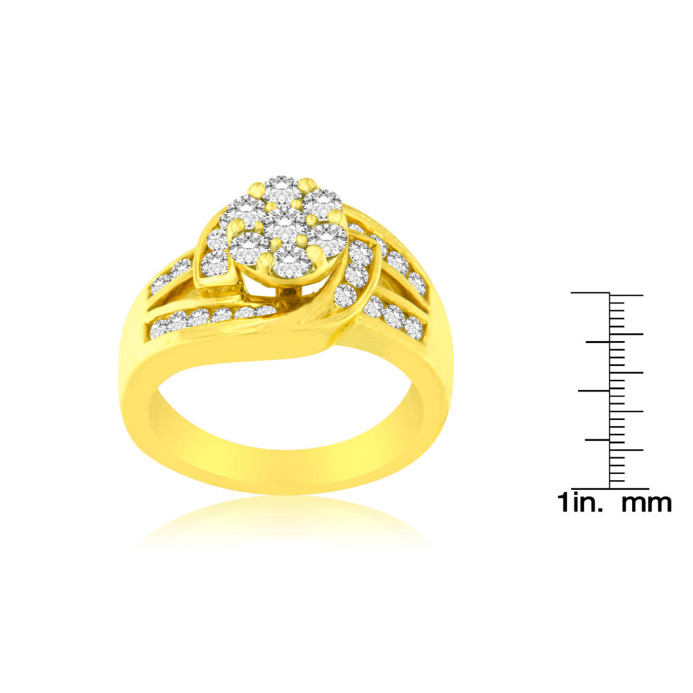 14k Yellow Gold 1ct TDW Round Cut Diamond Fashion Ring (H-I,SI2-I1)
