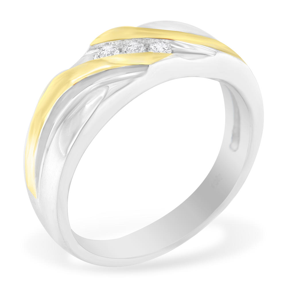 Men's 10k Two-Toned Gold 1/2ct TDW Round Cut Diamond Ring (I-J,I1-I2)