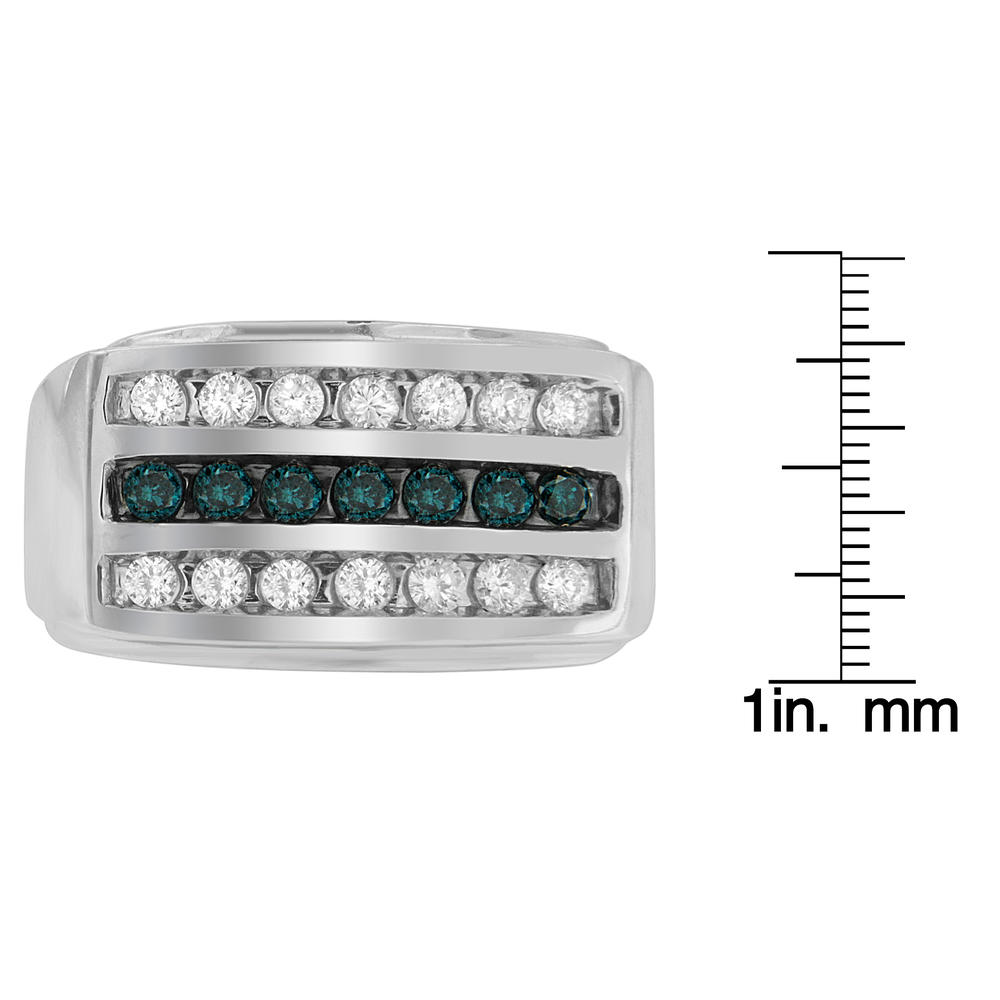 14k White Gold Men's 1ct TDW Diamond Channel Set Band Ring (H-I,I1-I2)