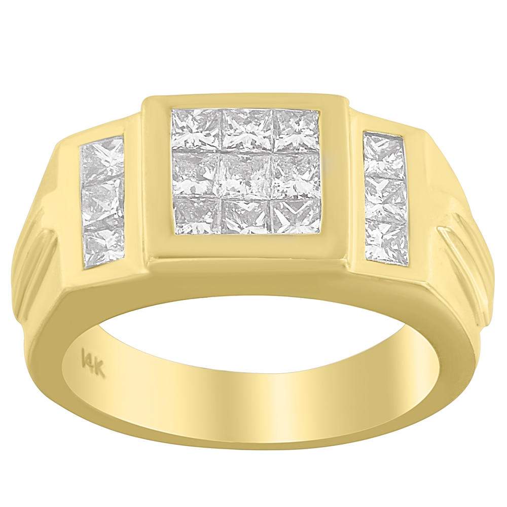 14K Yellow Gold 2ct. TDW Princess-cut Diamond Ring (G-H,SI1-SI2)