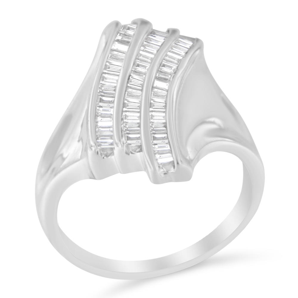 Sterling Silver 1/2 CTTW Baguette Cut Diamond Ring (H-I, I2-I3)