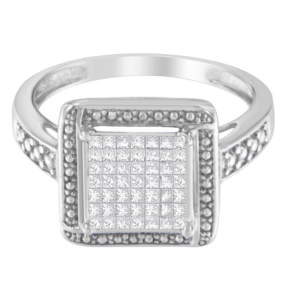 Sterling Silver 3/8ct. TDW Princess-Cut Diamond Ring (I-J, I2-I3)