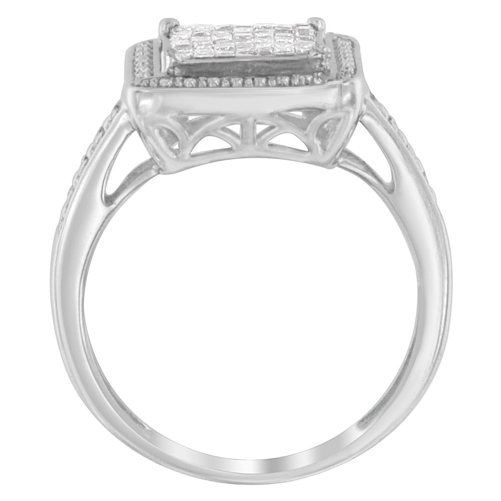 Sterling Silver 3/8ct. TDW Princess-Cut Diamond Ring (I-J, I2-I3)