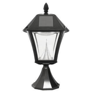 Gama Sonic Baytown Ii Solar Outdoor Led Light Pole Post Wall Mount Kit Black Resin