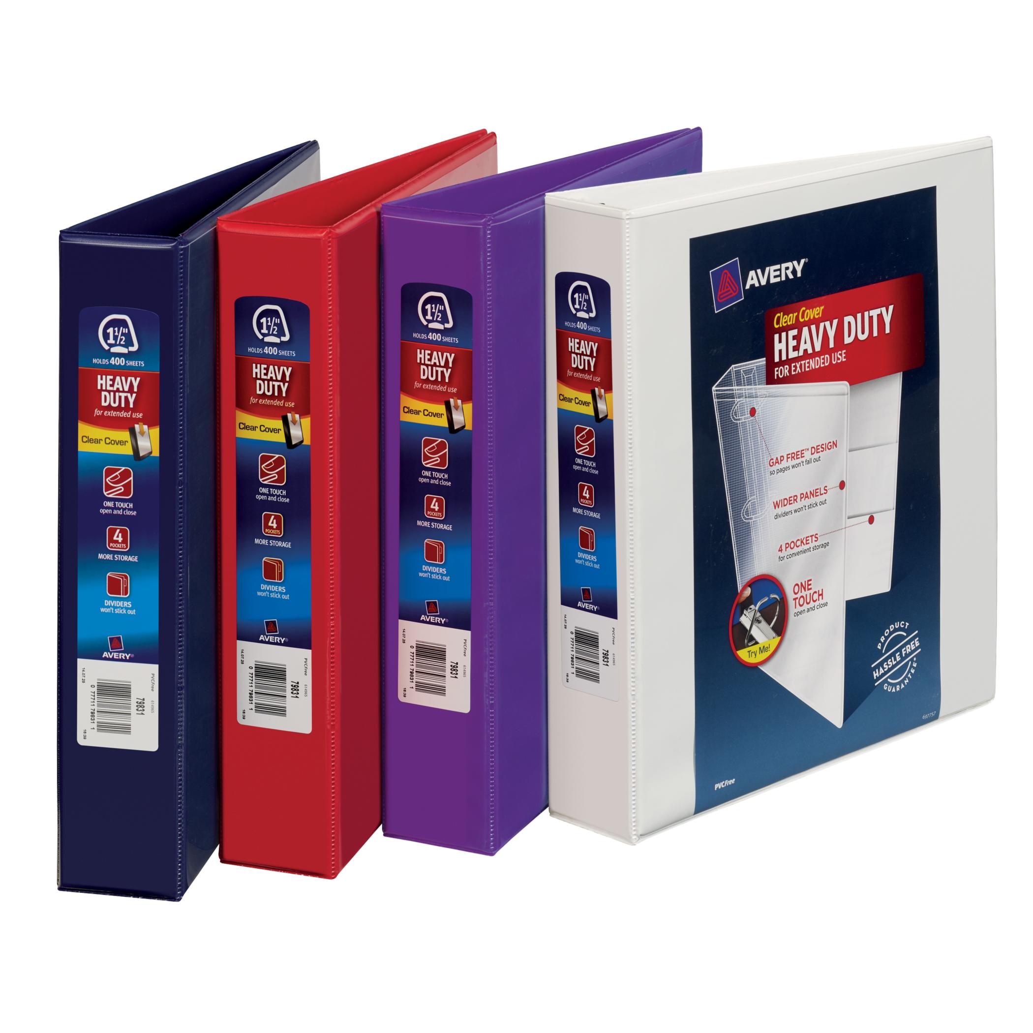 Avery 79831 ® Heavy-Duty View Binder with 1-1/2" One Touch EZD™ Rings ...
