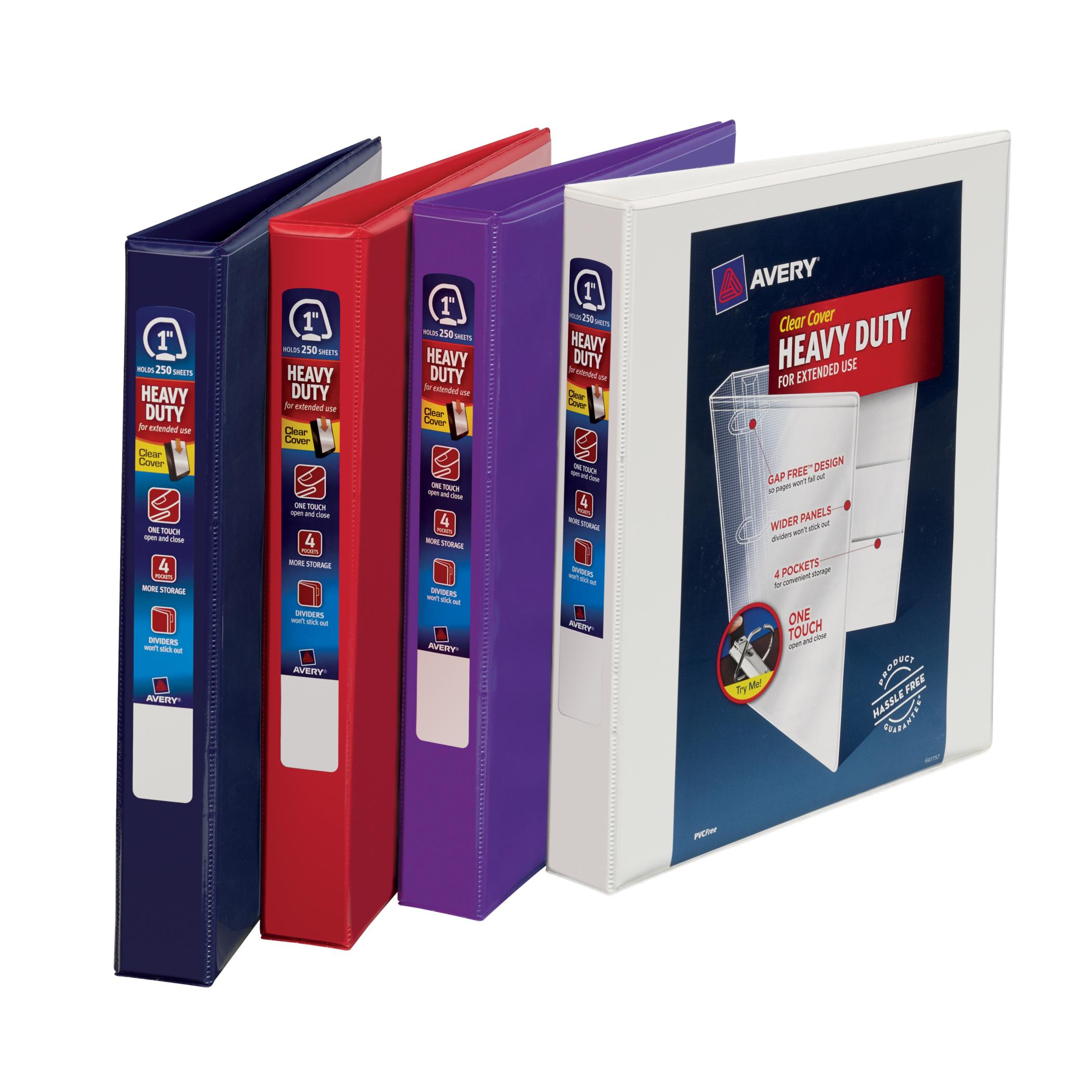 Avery &#174; Heavy-Duty View Binder with 1" One Touch EZD&#8482;  Rings, Assorted Colors, 1 Binder