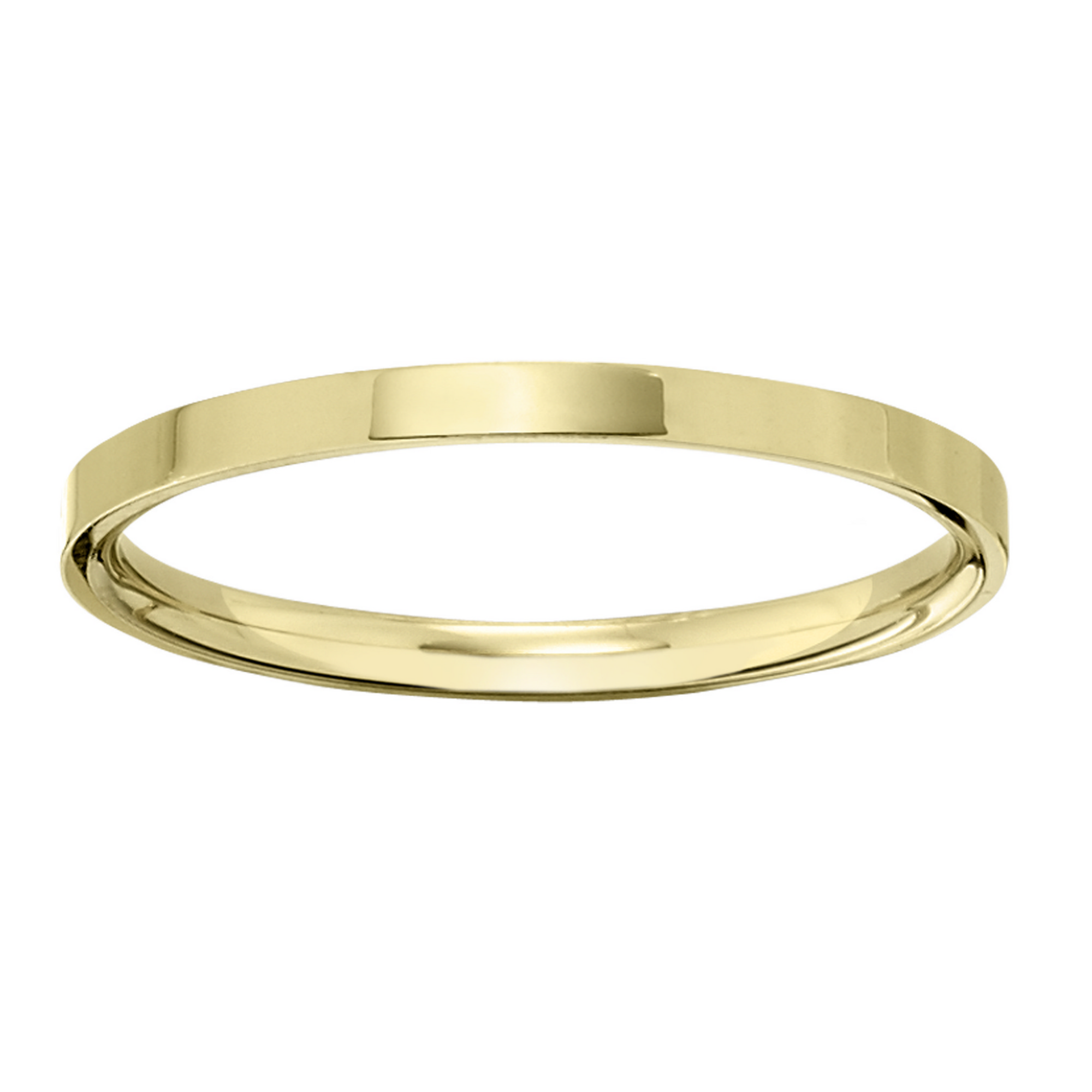 Mens 2.5mm 10K Yellow Gold Flat Comfort Fit Wedding Band