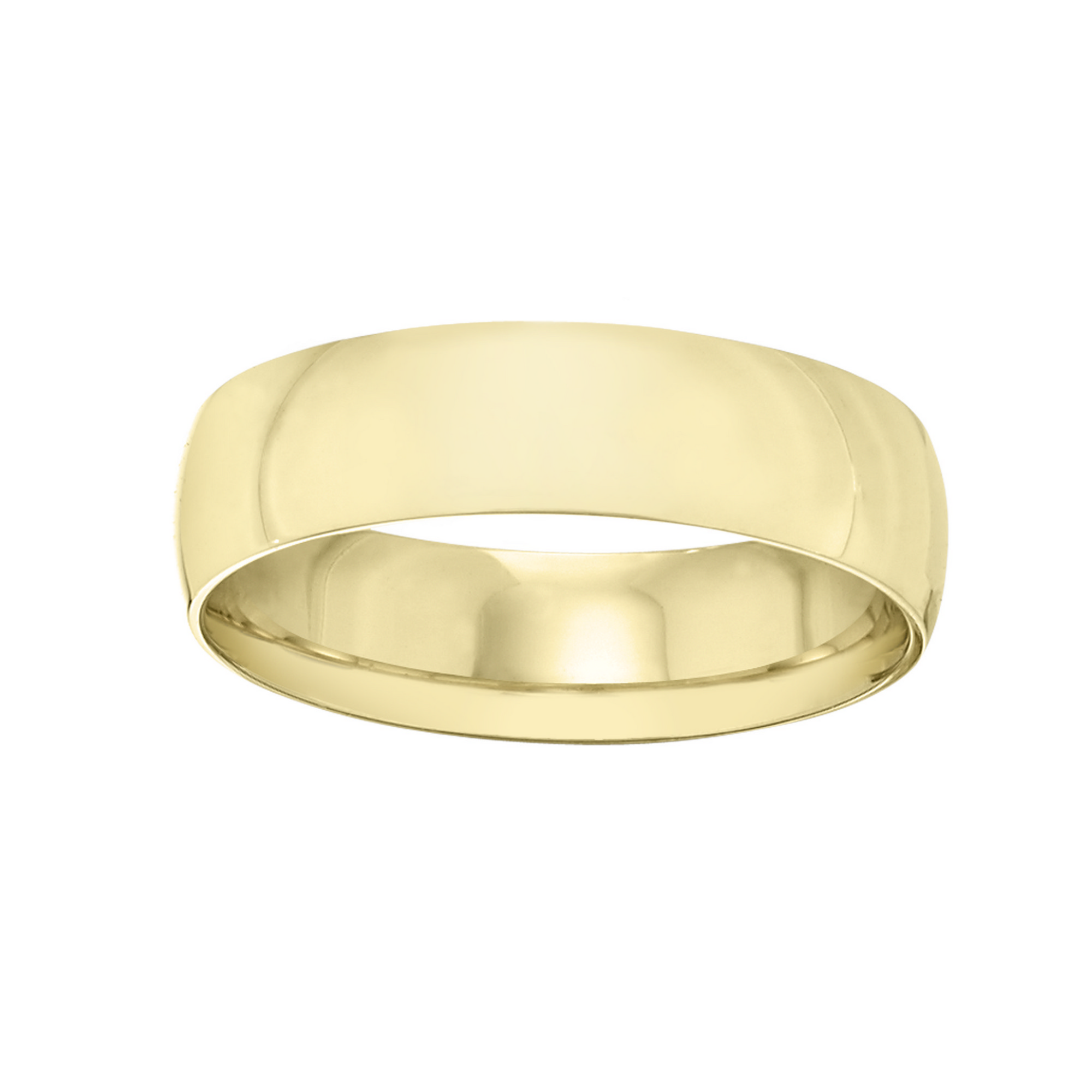 Mens 6mm 10K Yellow Gold Half-Round Wedding Band