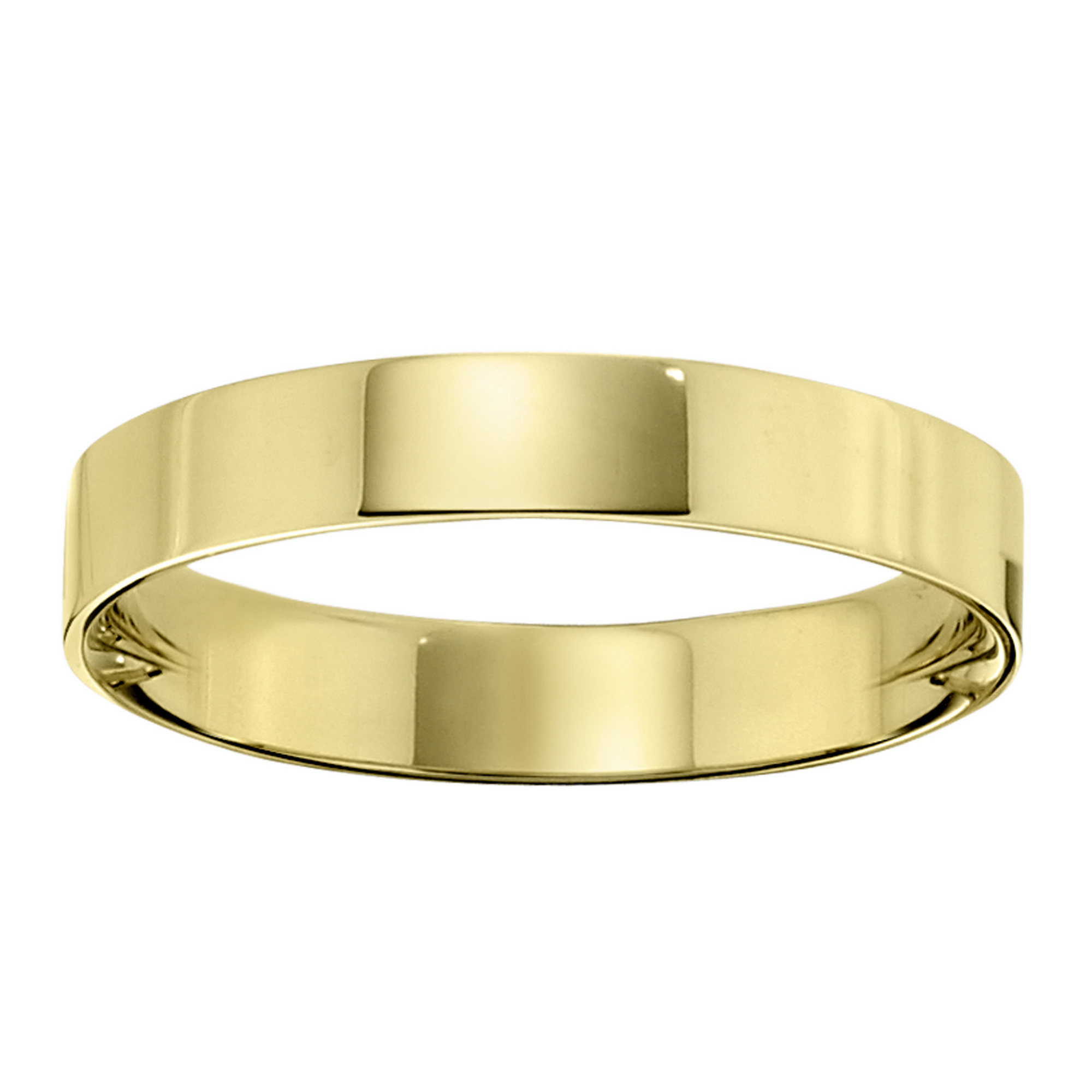 Ladies 4mm 10K Yellow Gold Flat Comfort Fit Wedding Band Ladies 4mm 10K Yellow Gold Flat Comfort Fit Wedding Band
