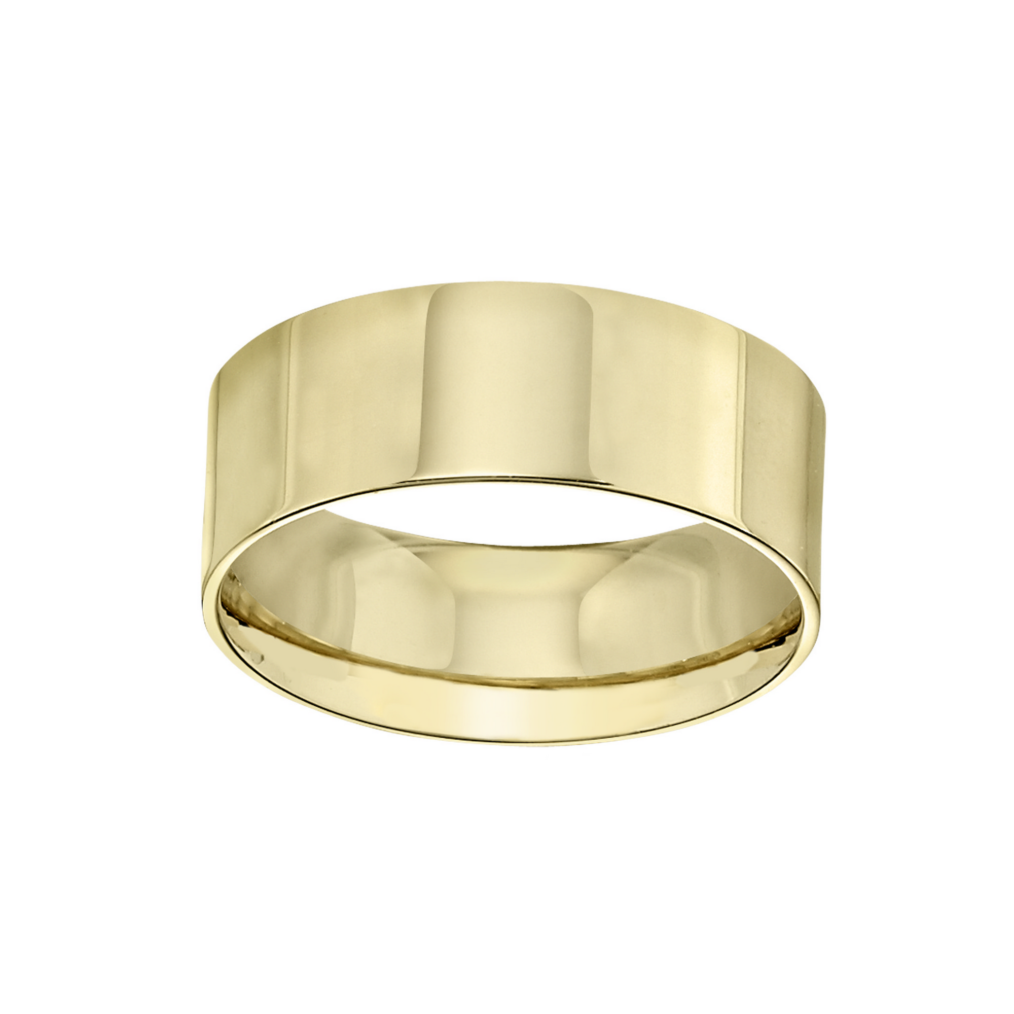 Ladies 8mm 10K Yellow Gold Flat Comfort Fit Wedding Band, Size: 4 Ladies 8mm 10K Yellow Gold Flat Comfort Fit Wedding Band, Size: 4
