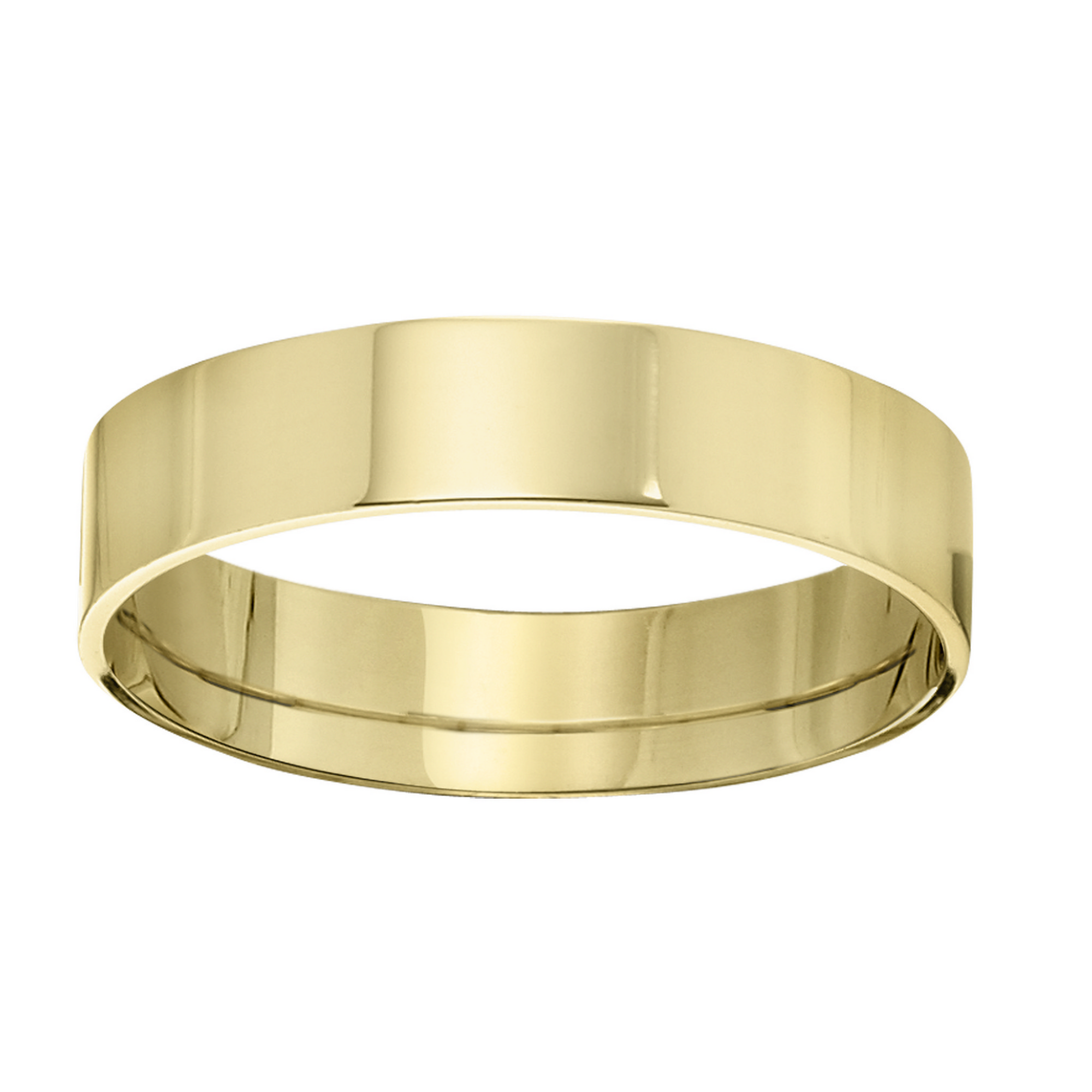 Ladies 5mm 10K Yellow Gold Flat Wedding Band, Size: 4 Ladies 5mm 10K Yellow Gold Flat Wedding Band, Size: 4
