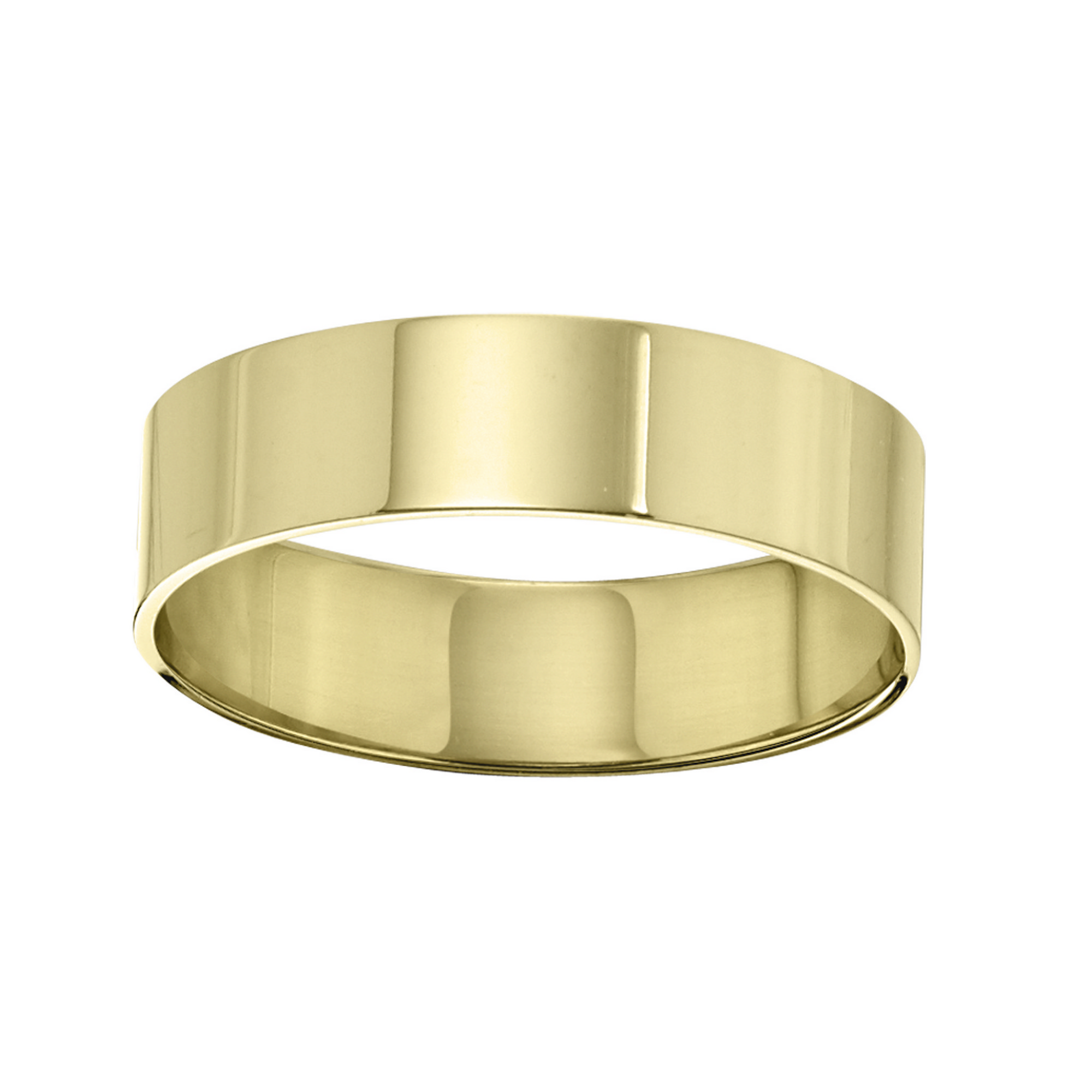 Ladies 6mm 10K Yellow Gold Flat Wedding Band