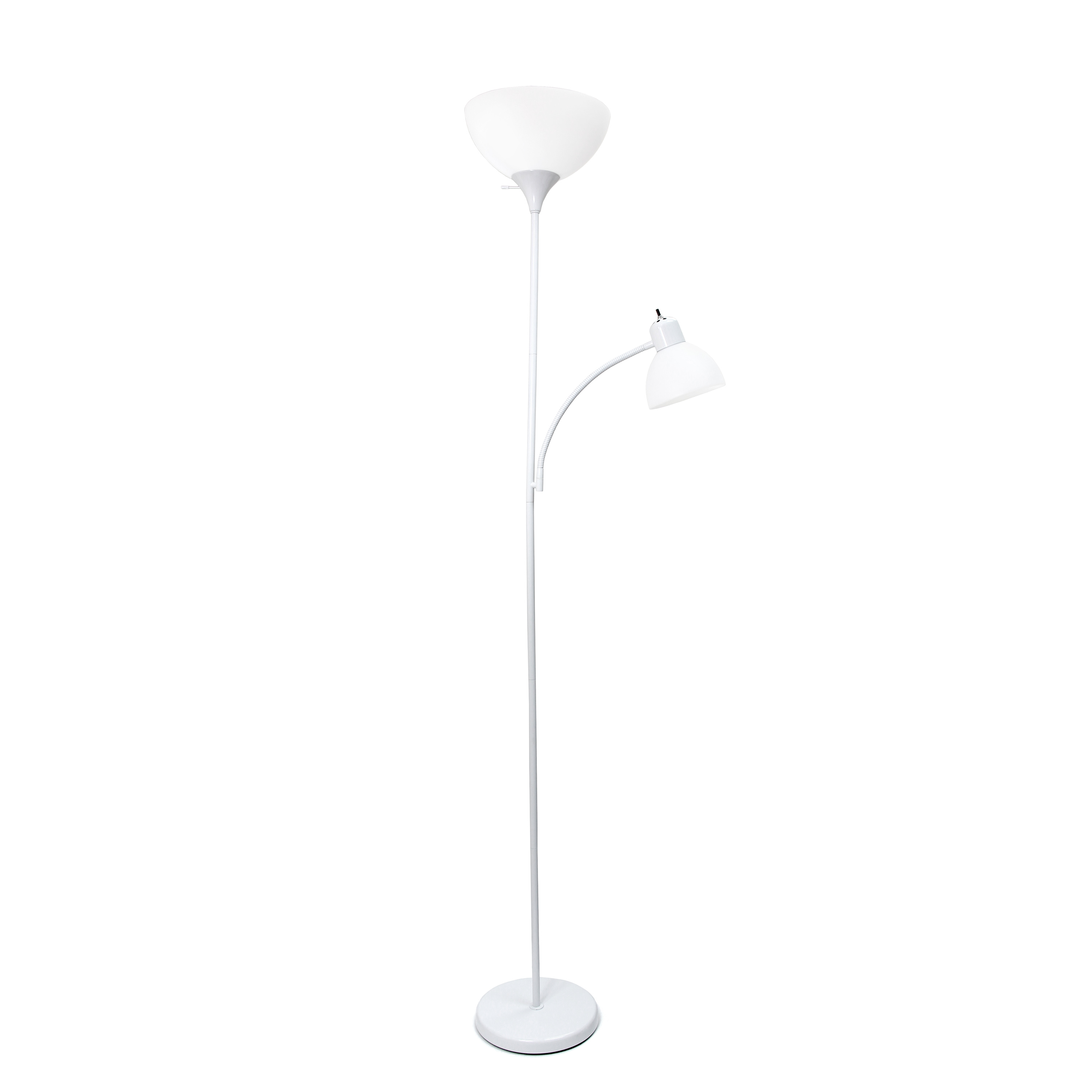 Simple Designs White Floor Lamp with Reading Light