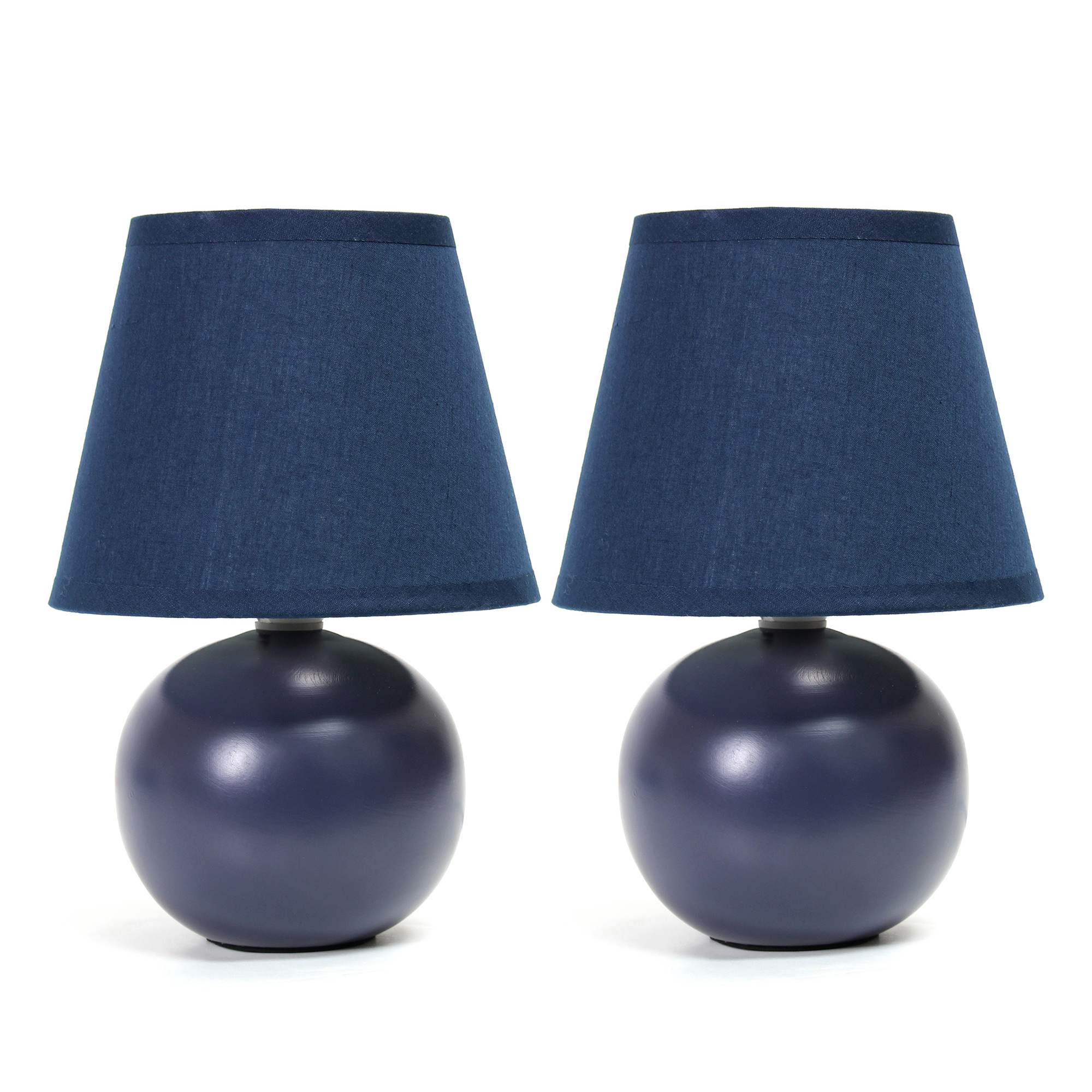 Simple Designs Mini Ceramic Globe Table Lamp 2 Pack Set