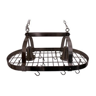Elegant Designs 2 Light Kitchen Pot Rack with Downlights