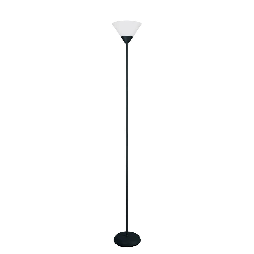 Simple Designs 1 Light Stick Torchiere Floor Lamp Black