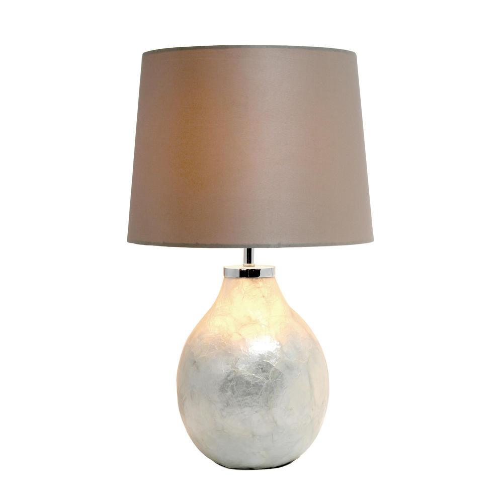 Simple Designs 1 Light Pearl Table Lamp with Fabric Shade