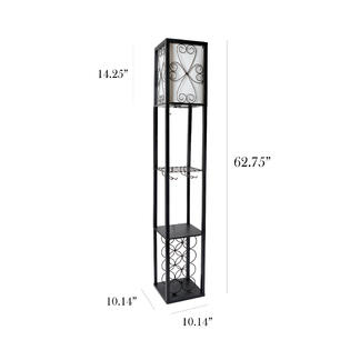 Simple Designs Floor Lamp Etagere Organizer Storage Shelf And Wine