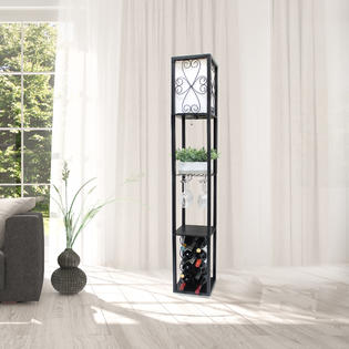 Simple Designs Floor Lamp Etagere Organizer Storage Shelf And Wine