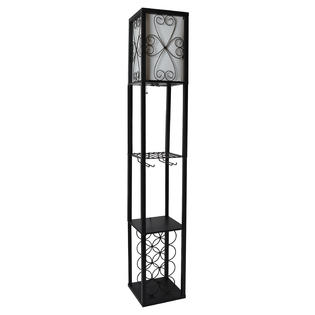 Simple Designs Floor Lamp Etagere Organizer Storage Shelf And Wine