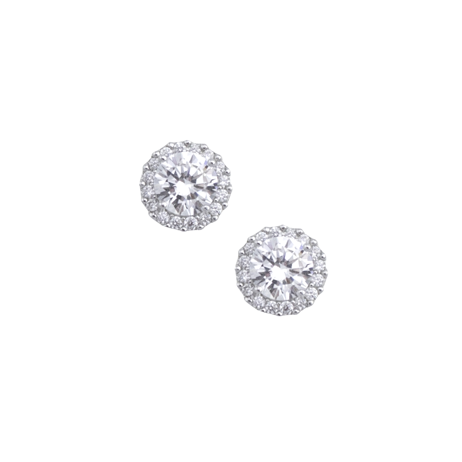 Sterling Silver Cubic Zirconia Earrings, Clear Sterling Silver Cubic Zirconia Earrings, Clear