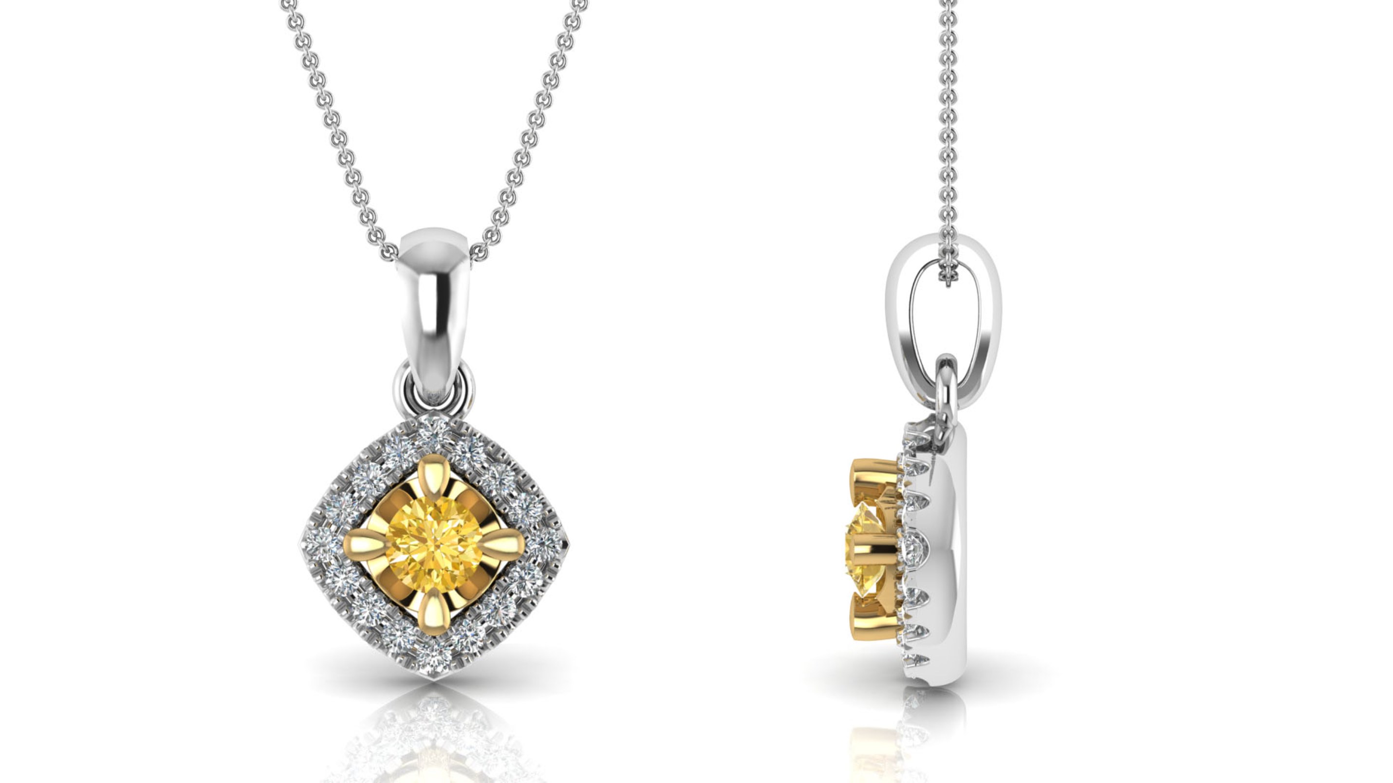dreamBIG 10K Two Tone 1/4CT Diamond Cushion Pendant, Yellow dreamBIG 10K Two Tone 1/4CT Diamond Cushion Pendant, Yellow