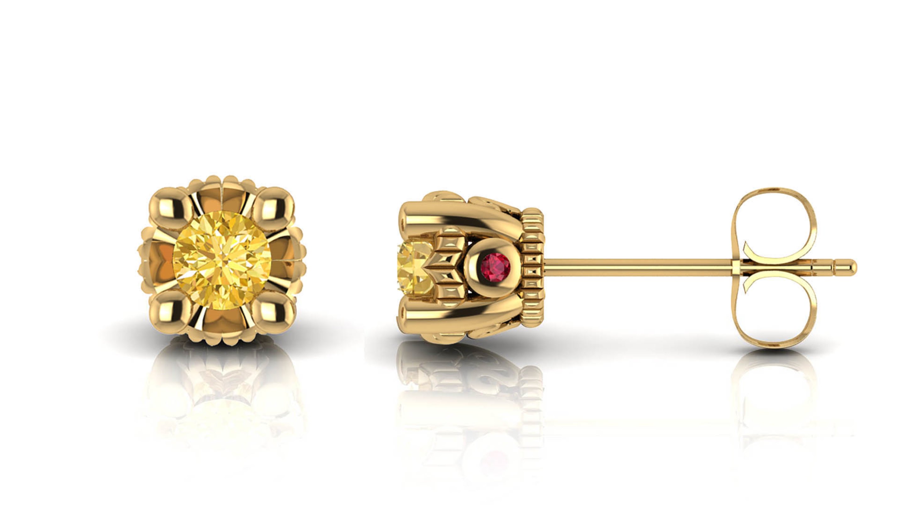 dreamBIG 10K Yellow Gold 1/3CT Diamond with Garnet Earrings dreamBIG 10K Yellow Gold 1/3CT Diamond with Garnet Earrings