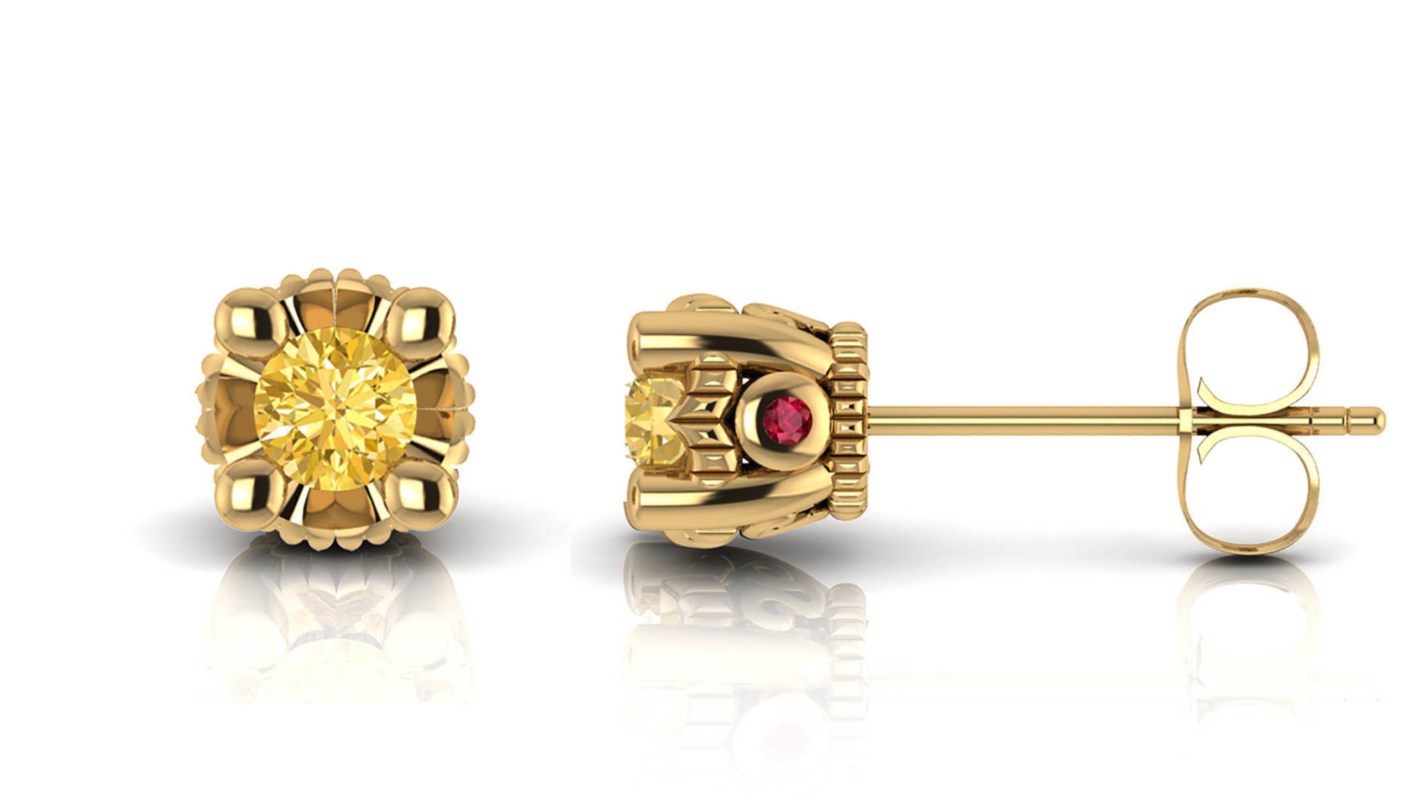 dreamBIG 10K Yellow Gold 1/2CT Diamond with Garnet Earrings dreamBIG 10K Yellow Gold 1/2CT Diamond with Garnet Earrings