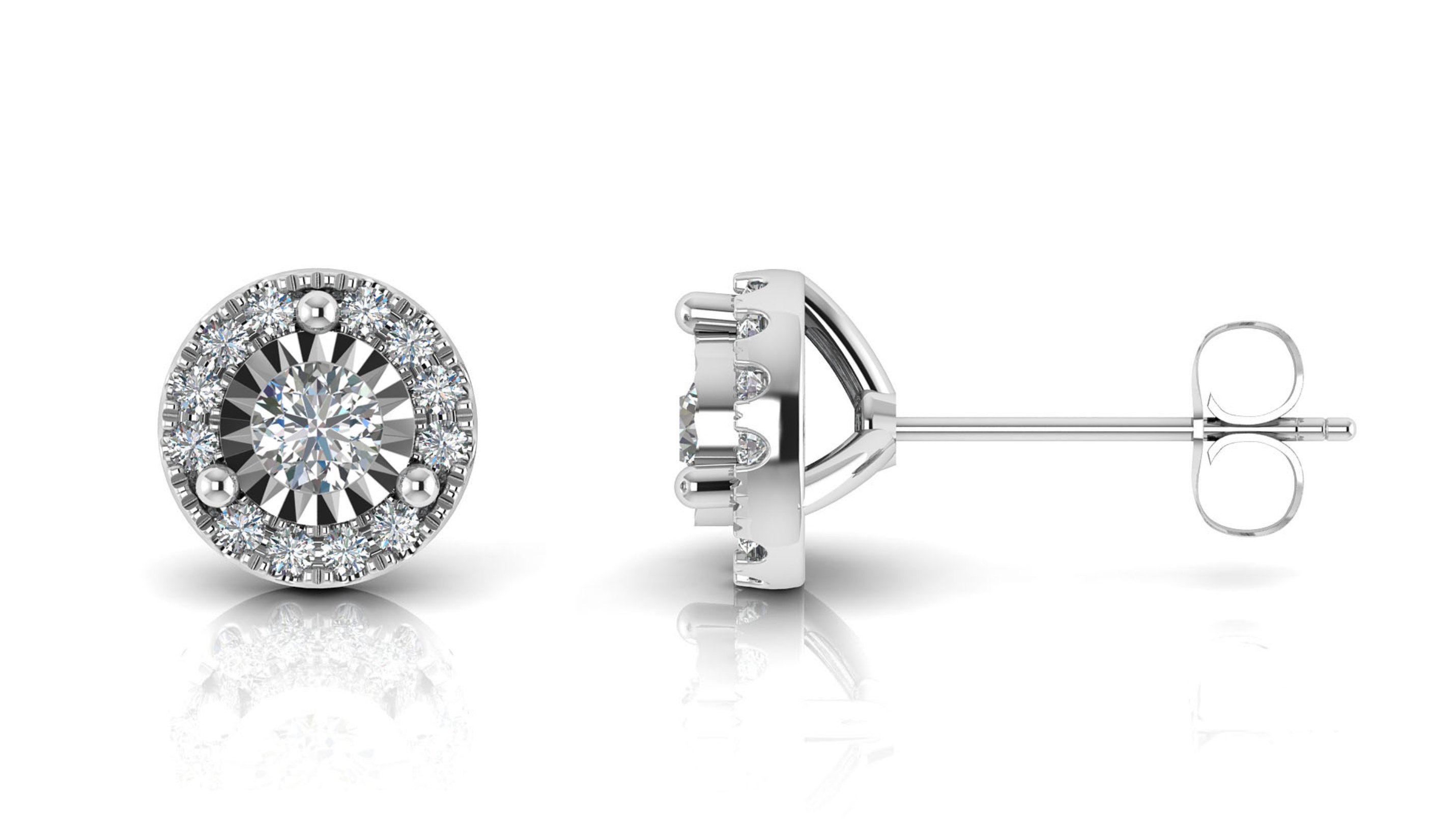 dreamBIG 10K White Gold 1/2CTTW Diamond Stud Halo Earrings, Clear dreamBIG 10K White Gold 1/2CTTW Diamond Stud Halo Earrings, Clear
