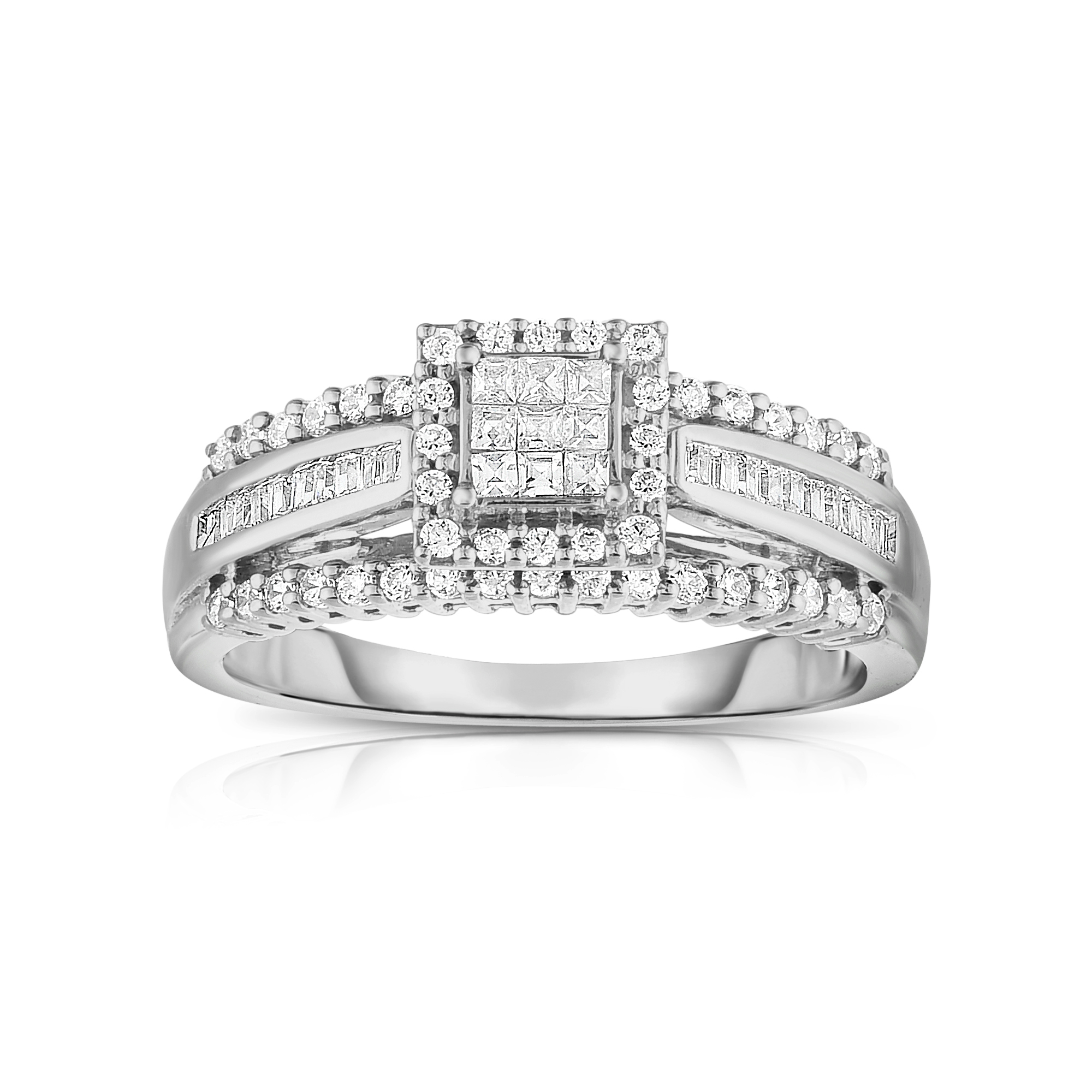 Tradition Diamond 14K White Gold Certified 0 5CTTW Square Tradition Diamond 14K White Gold Certified 0 5CTTW Square