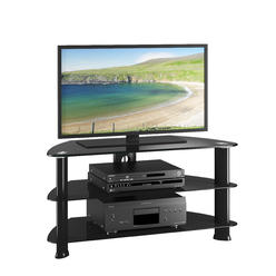 CorLiving Satin Black Glass TV Stand, for TVs up to 43"
