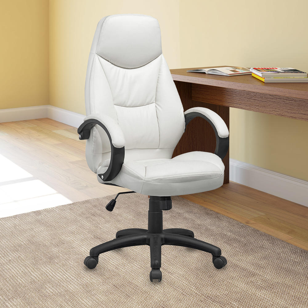 CorLiving Workspace Executive Office Chair in White Leatherette